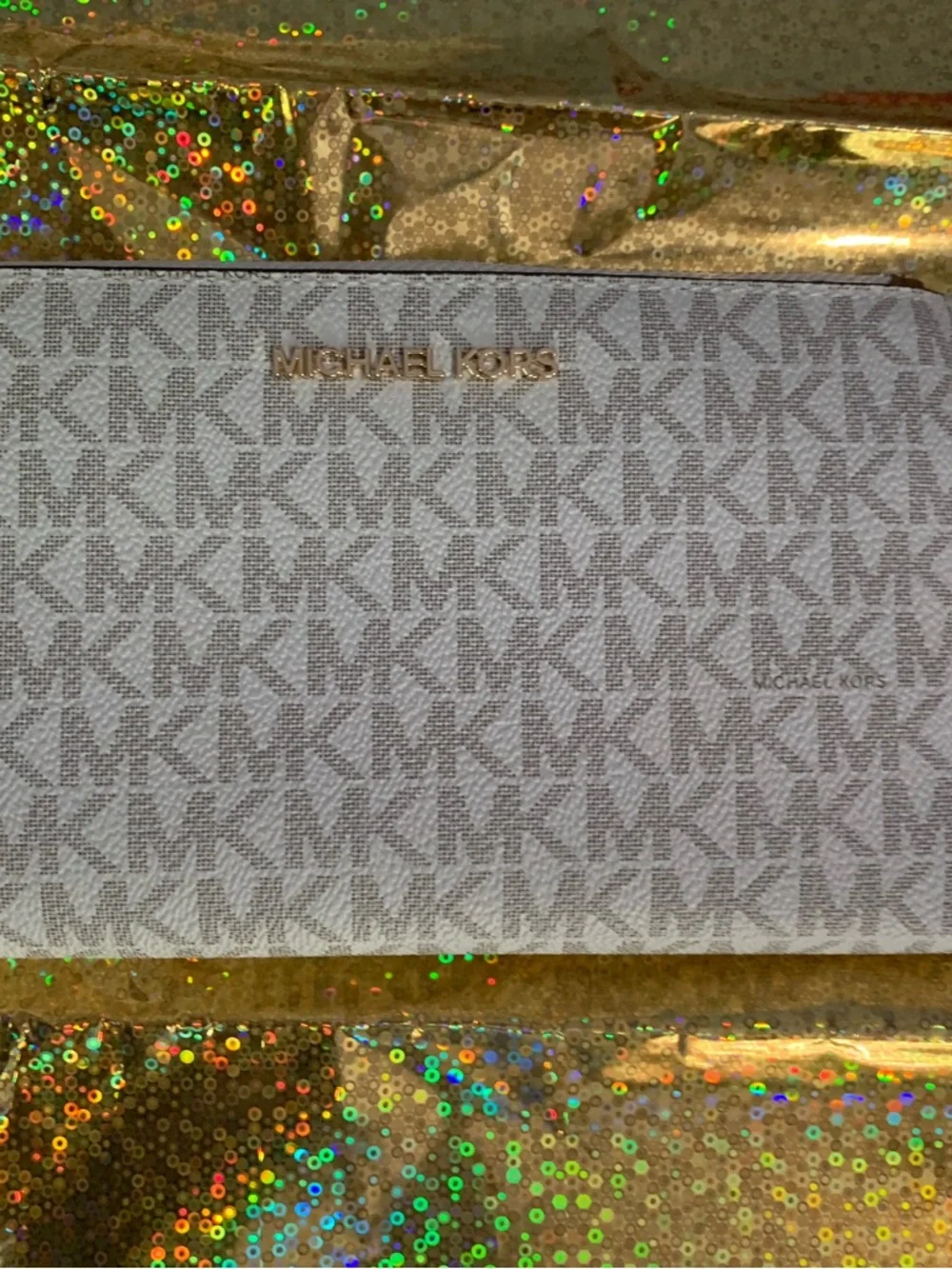 Michael Kors Jet Set Large Double Zip Phone Wallet/Wristlet Signature Logo - Picture 3 of 10